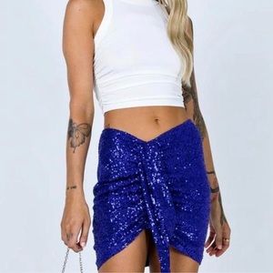 Lionesss blue sequin sparkly skirt